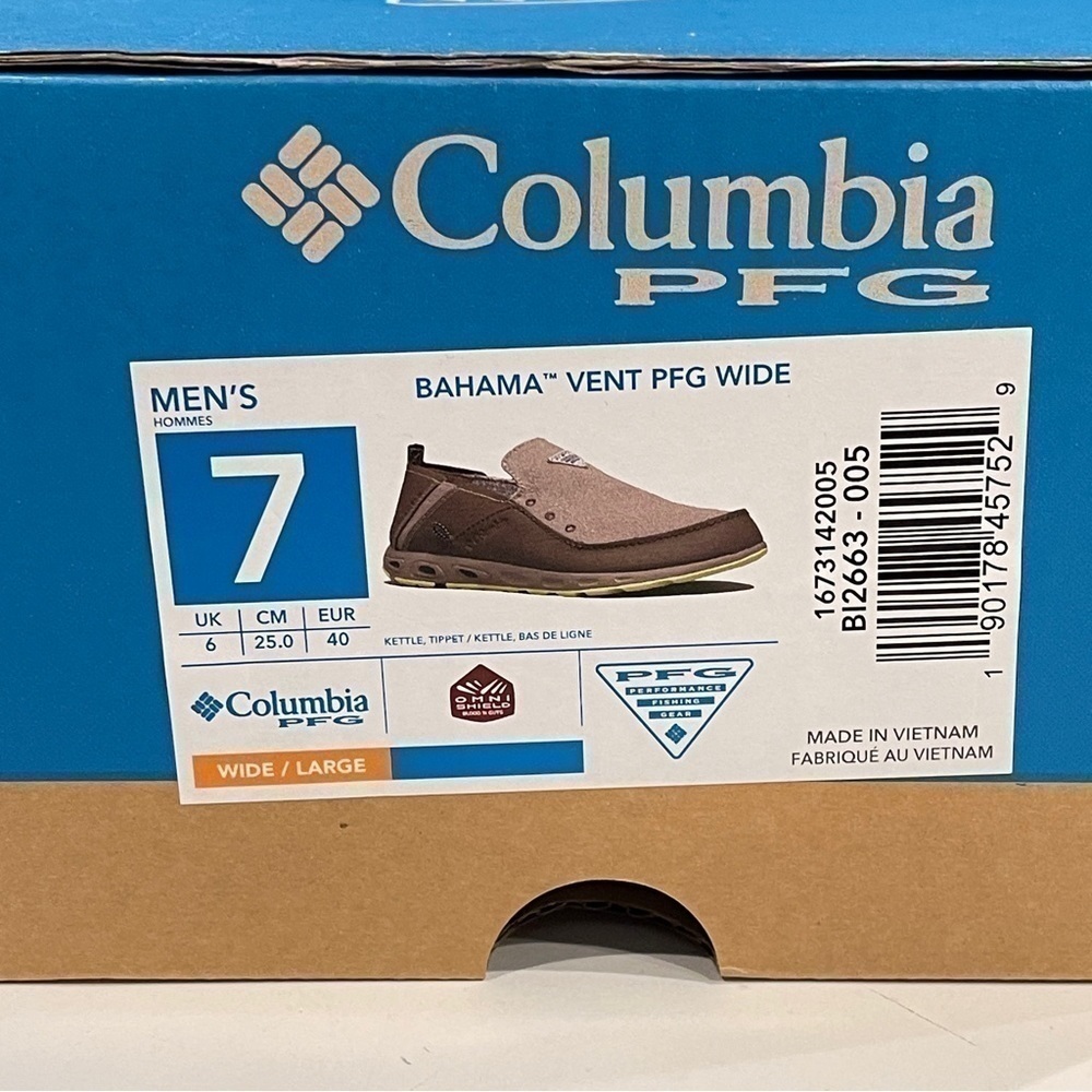 Columbia Men's PFG Bahama Vent Slip On Boat Fishing Shoes Kettle Brown NWT - Picture 4 of 16